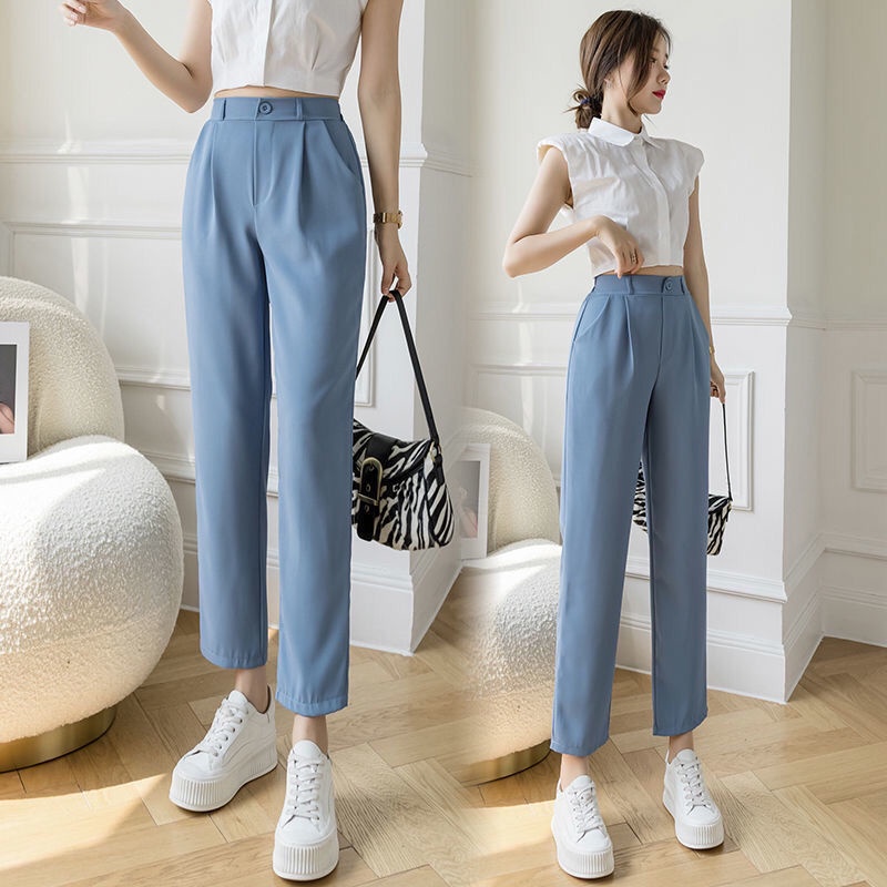 Quần ống rộng Lưng Cao Thiết Kế Mới Thời Trang Mùa Xuân Hè Theo Phong Cách Hàn Quốc Cho Nữ