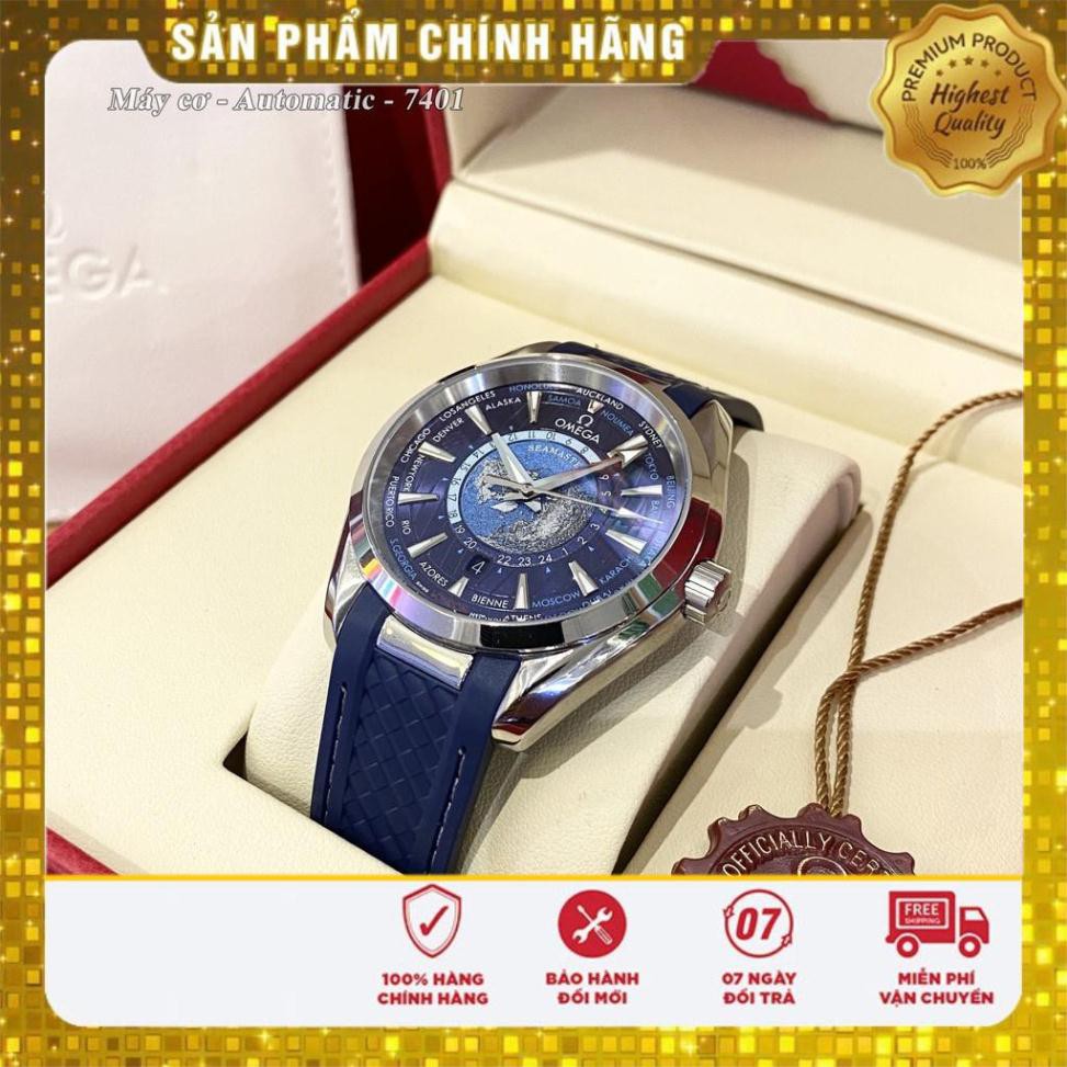 [Máy cơ - Automatic ] Đồng hồ nam omega máy cơ cao cấp - Bản mặt địa cầu - Bảo hành 24 tháng chống nước