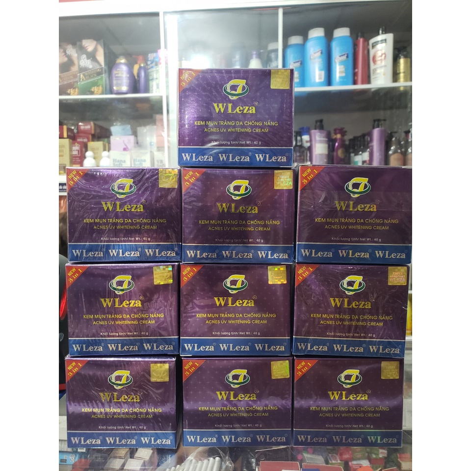 Kem Ngừa Mụn Trắng Da Chống Nắng Wleza 40G