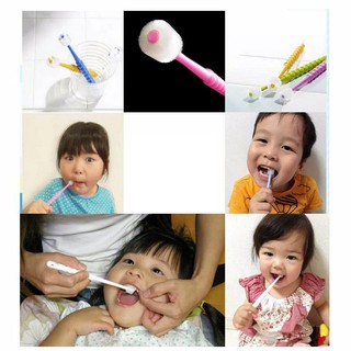 Bàn chải đánh răng đầu tròn 360 độ cho bé