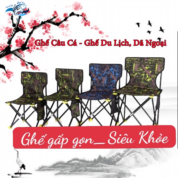 (GIÁ SỐC) Ghế Câu Cá Rằn Ri Xếp Gọn Tiện Lợi