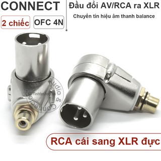 Đầu đổi xlr sang av bẻ góc - xlr male to av rca female balanced ofc 4n