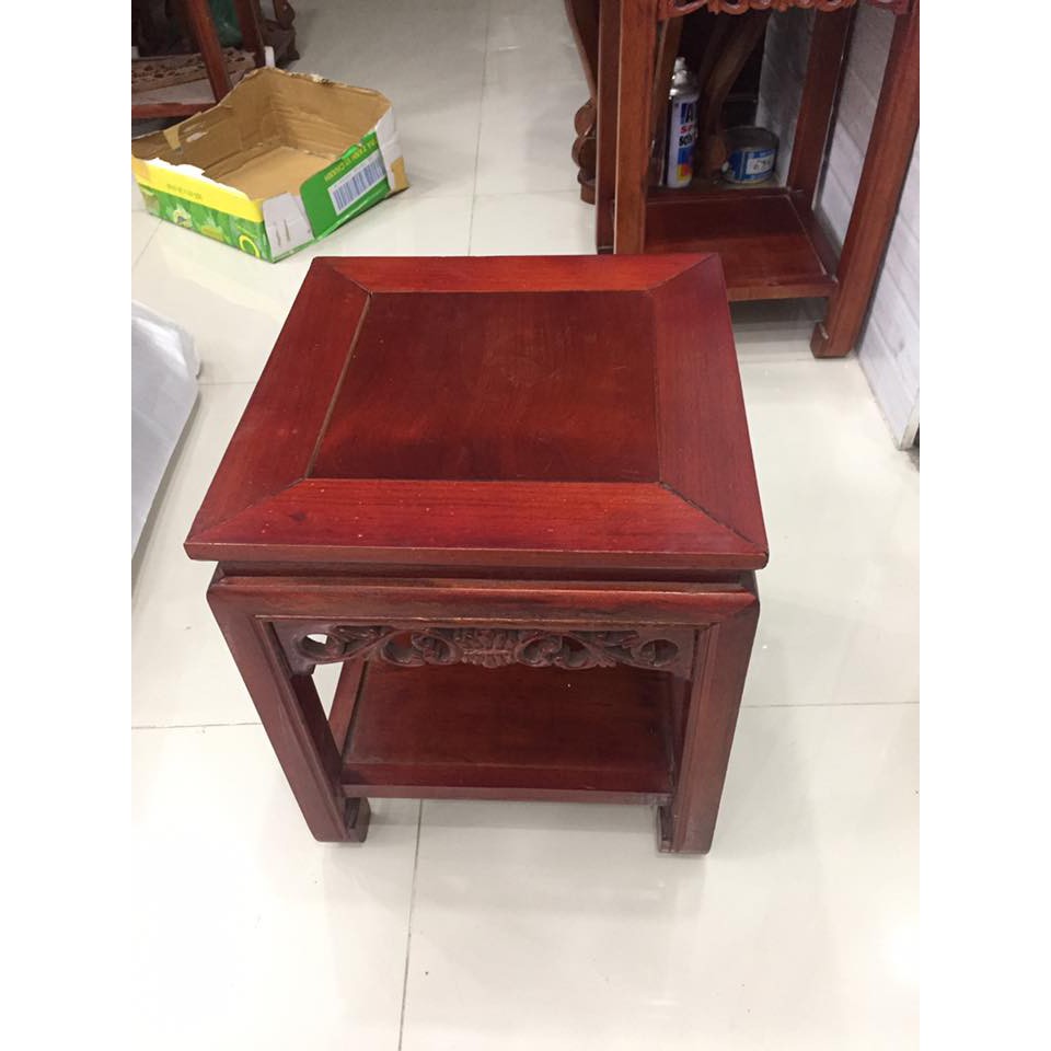 Ghế đôn vuông, mặt gỗ 35x 35cm,chiều cao 50 và 40 cm, chân có đế, thích hợp kê các vật dụng trang trí trong nhà