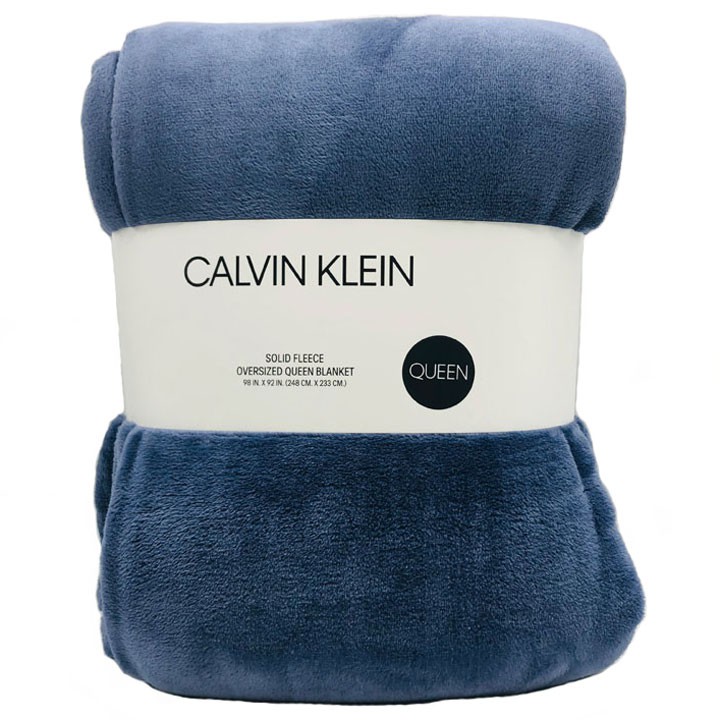 Chăn Calvin Klein Solid Fleece - Queen Size Navy