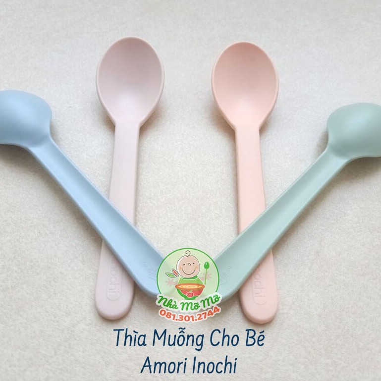 Set 4 Thìa Muỗng Cho Bé Ăn Dặm Tự Múc Amori Inochi Xuất Nhật - Nhà Mỡ Mỡ