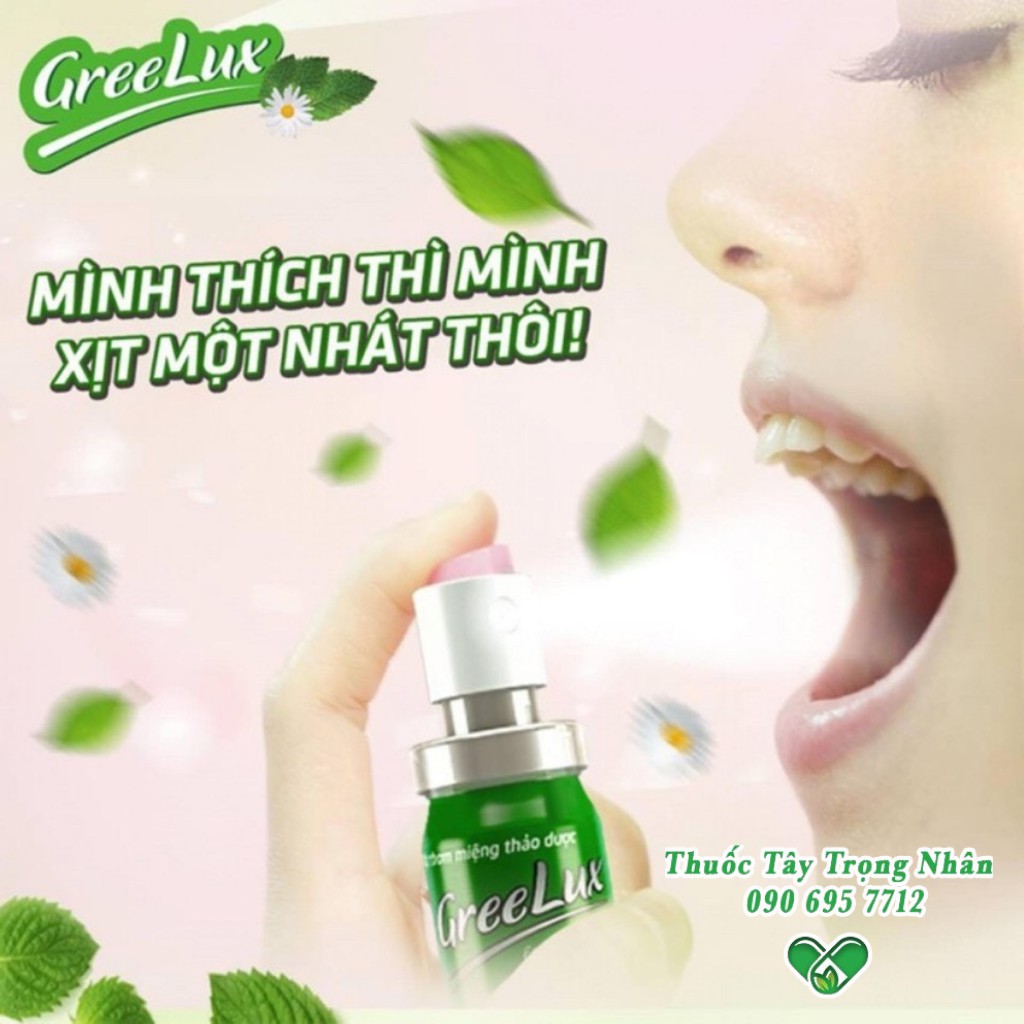 Xịt Thơm Miệng Greelux Extra Cool Thảo Dược 12ml Khử Mùi Ngừa Vi Khuẩn Chính Hãng