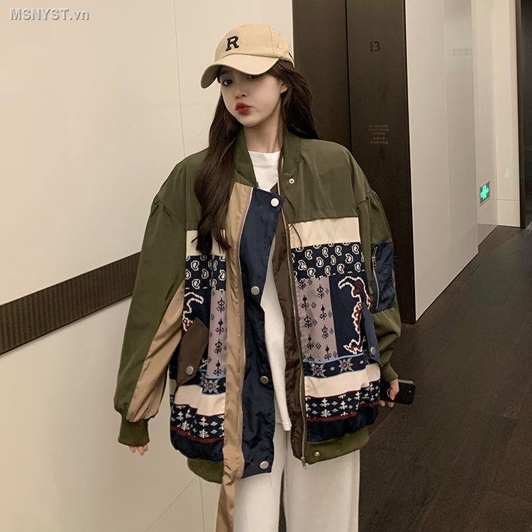✲☈Áo khoác bóng chày dáng rộng màu sắc thời trang thu đông phong cách Hàn Quốc cho nữ | BigBuy360 - bigbuy360.vn