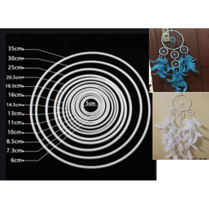 combo 5 Vòng tròn nhựa làm dreamcatcher Size 5-6-7-8-9-10-12-14-16-18-20-25-30-35cm