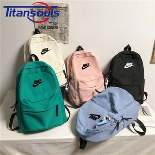 Image of Ready✅ NIKE Simple Female Backpack Women Canval School Bag For Teenage Girl Casual Shoulder Bag Solid Color Rucksack Quality Travel TTS