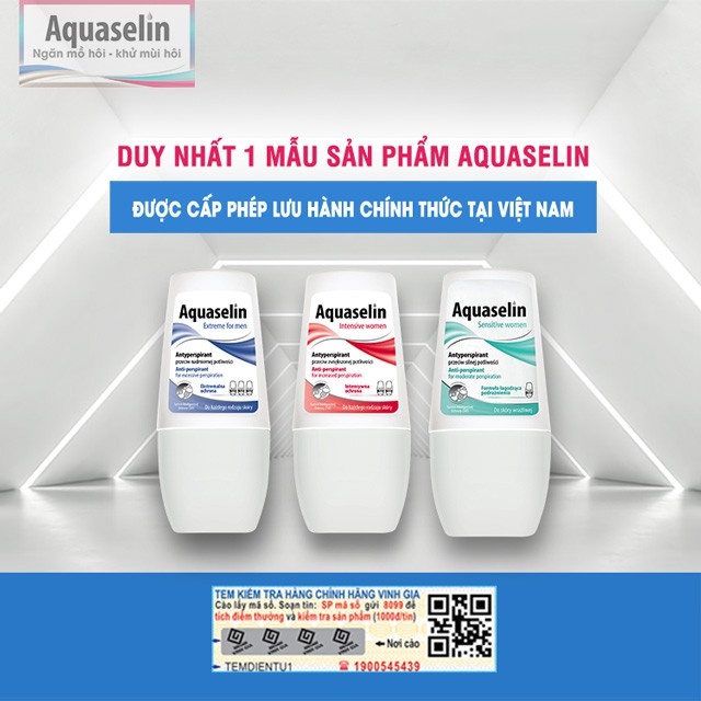 Aquaselin Extreme For Men - Lăn Nách Nam Ra Nhiều Mồ Hôi - Chai Lăn 50ml