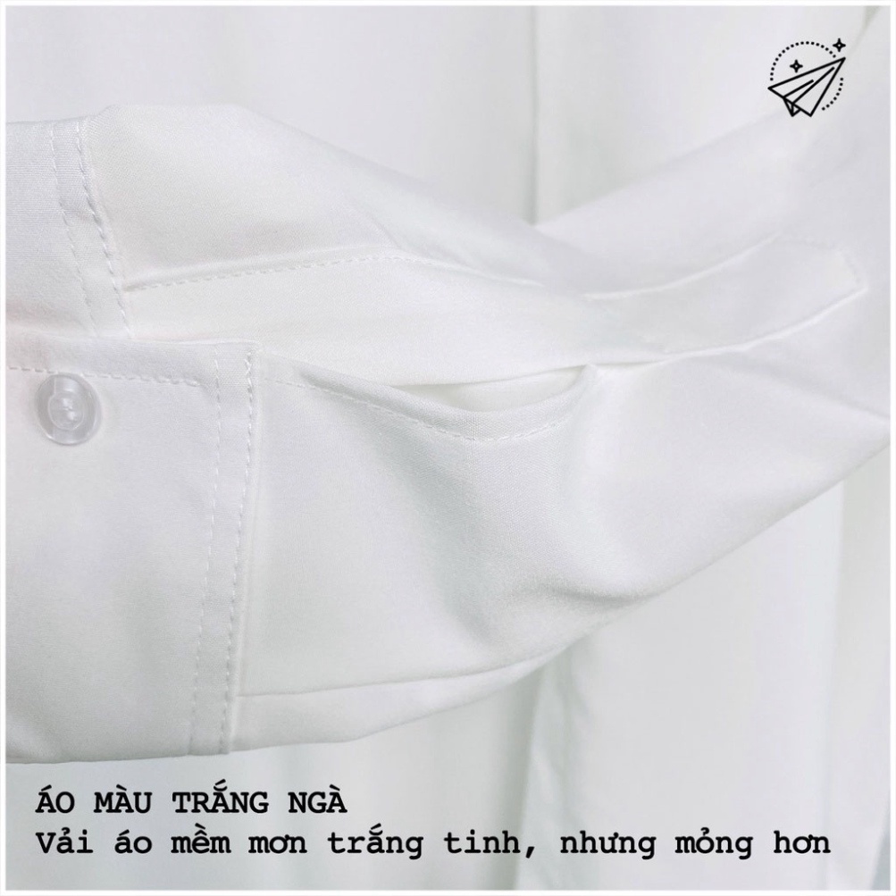 Áo sơ mi nam nữ dài tay Unisex Basic TRƠN Form rộng màu trắng và đen Chất cotton lụa mịn mát Bigsize,Áo sơ mi unisex SM1 | BigBuy360 - bigbuy360.vn