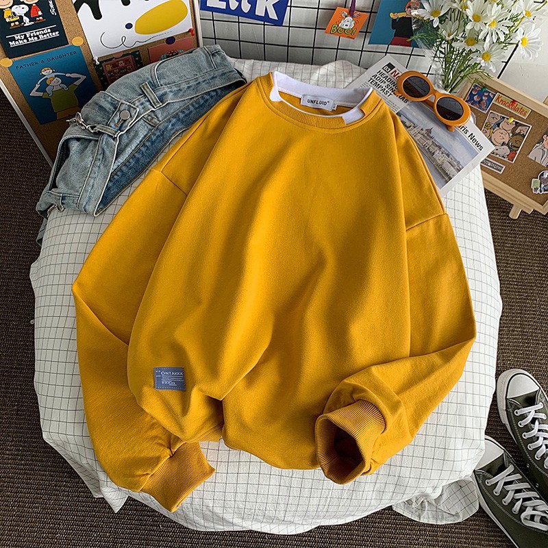 Áo Sweater Nam nữ-Áo layer và dáng Unisex đặc biệt chất liệu nỉ cotton mềm mịn