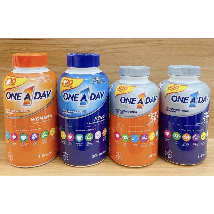 Vitamin tổng hợp One A Day Men's/Women's Multivitamin, Mỹ (300viê) tăng sinh lực, miễn dịch cho nam/nữ trên dưới 50 tuổi