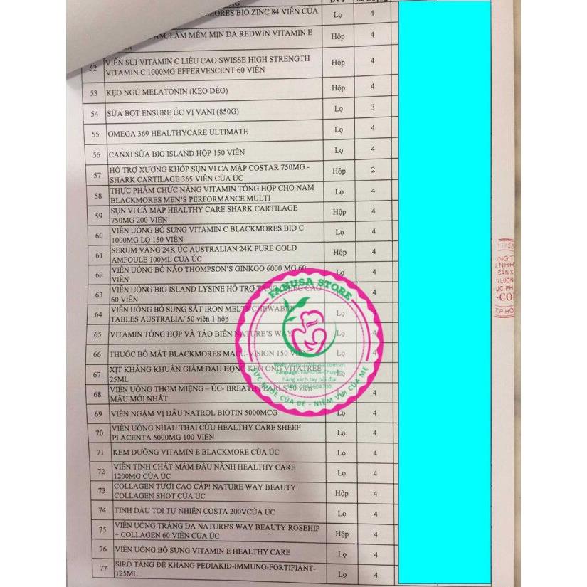 KẸO GUM OMEGA 3 HEALTHY CARE 250 DATE 2024