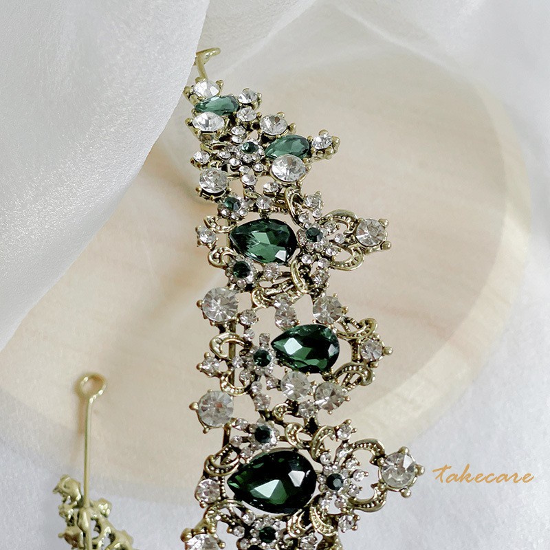 Vương Miện Cài Tóc Đính Đá Lấp Lánh Cho Cô Dâu