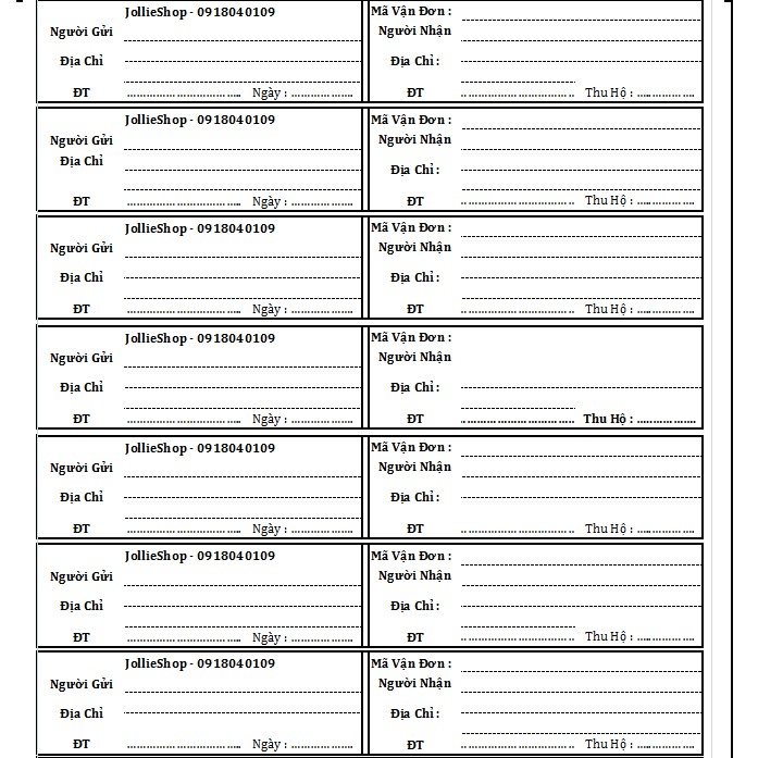 Decal giấy dán thông tin gửi hàng dành cho các shop