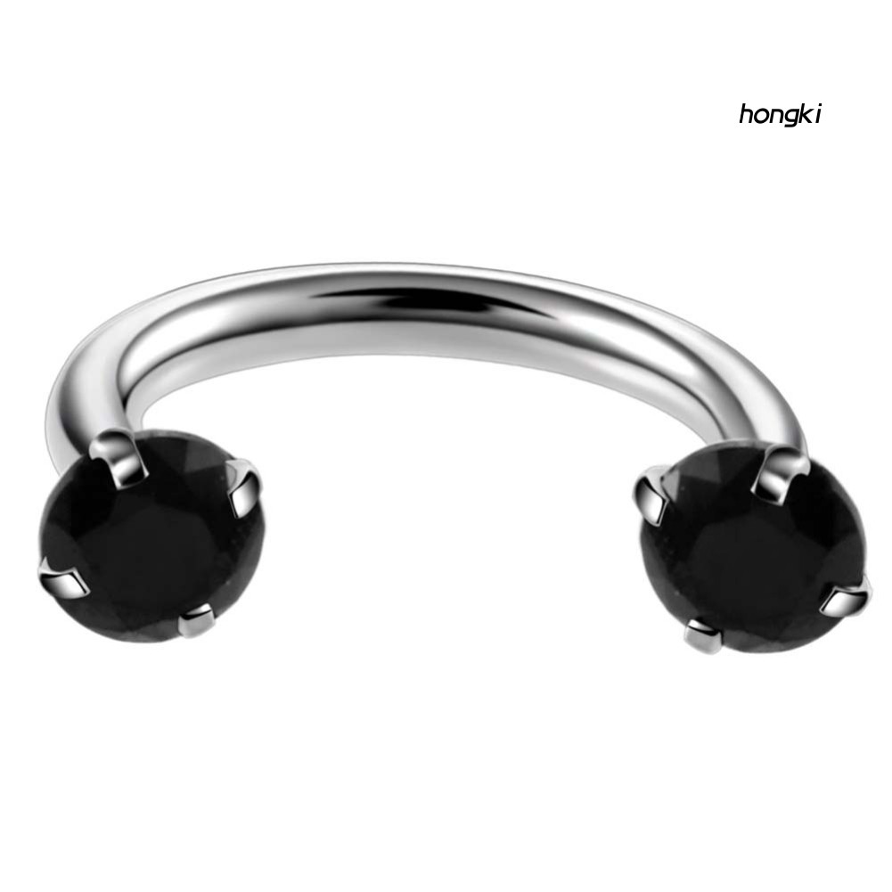 Khuyên mũi chữ U đính đá zircon nhiều màu sắc cá tính thời trang