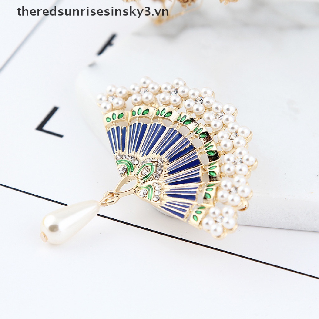 Ghim Cài Áo Hình Bông Hoa Đính Ngọc Trai Nhân Tạo Thời Trang