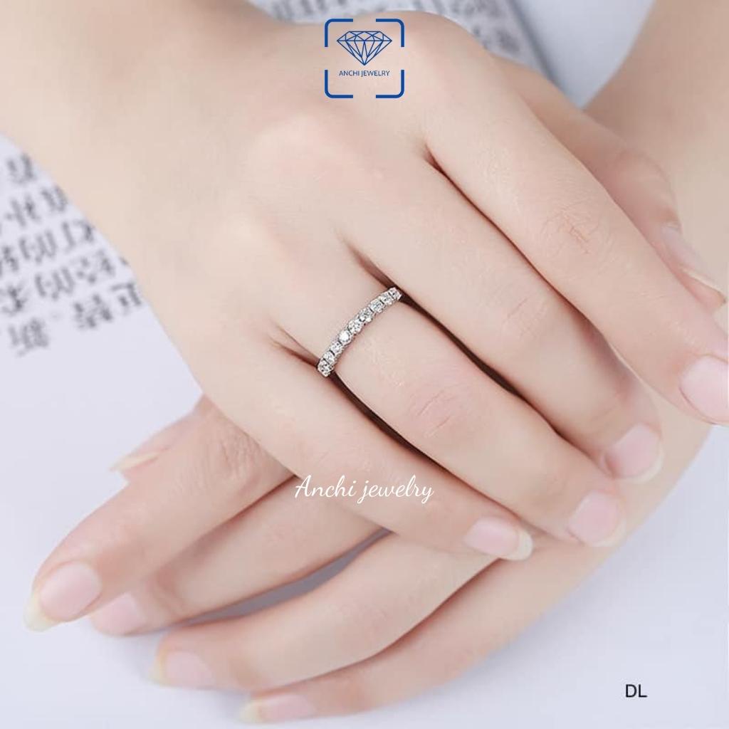 Nhẫn nữ bạc ta đính đá cầu vồng - Anchi jewelry