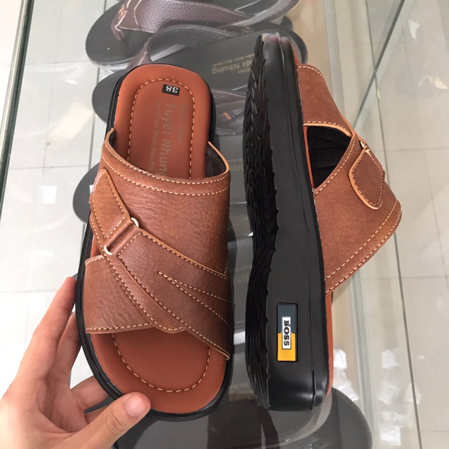 Dép nam đế cao giá rẻ màu vàng