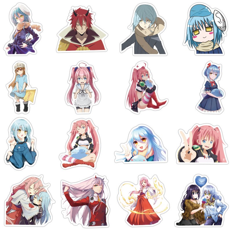 Miếng dán Sticker Anime Manga Tensei Shitara Slime Datta Ken trọn bộ 50 hình - In rõ ràng sắc nét khó tróc