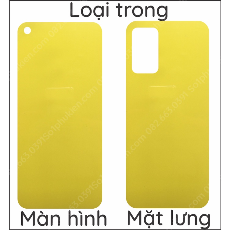 Dán PPF Oppo A55 4G 5G loại trong, nhám, da cá sấu dành cho màn hình, mặt lưng, mặt lưng bo viền