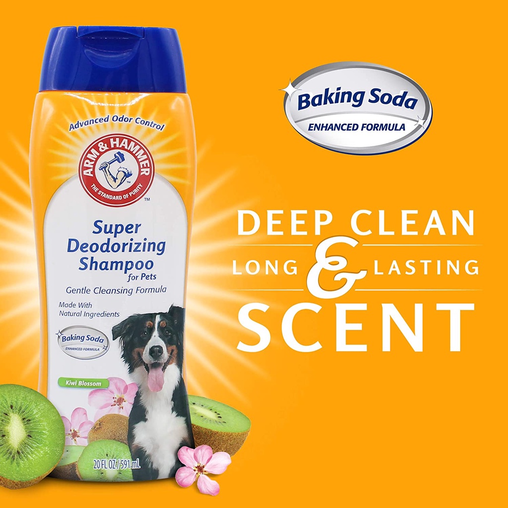 Dầu gội &amp; xả thiên nhiên khử mùi chó Arm &amp; Hammer Super Deodorizing Shampoo for Dogs 591ml (Mỹ)