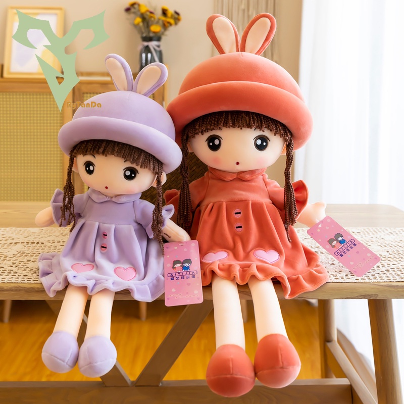 Gấu bônBúp Bê Váy Nhung Tim Đủ Size Cao Cấp Gấu Bông City - Quà tặng dễ thương cho bé tai thỏ người yêu búp bê