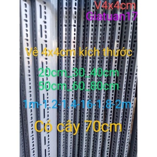 (Dài 200cm) Thanh sắt V lỗ 4x4cm
