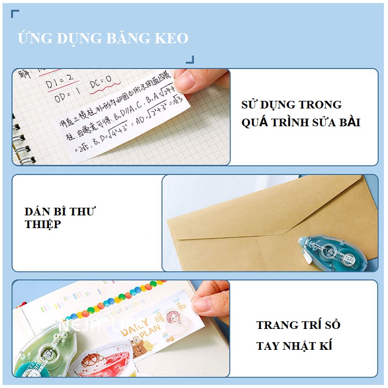 Băng keo dán 2 mặt tiện dụng cho đồ dùng văn phòng