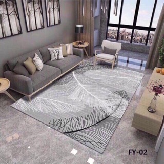 Thảm trải sàn bali 5D mẫu lông vũ trắng 1m6x2m3