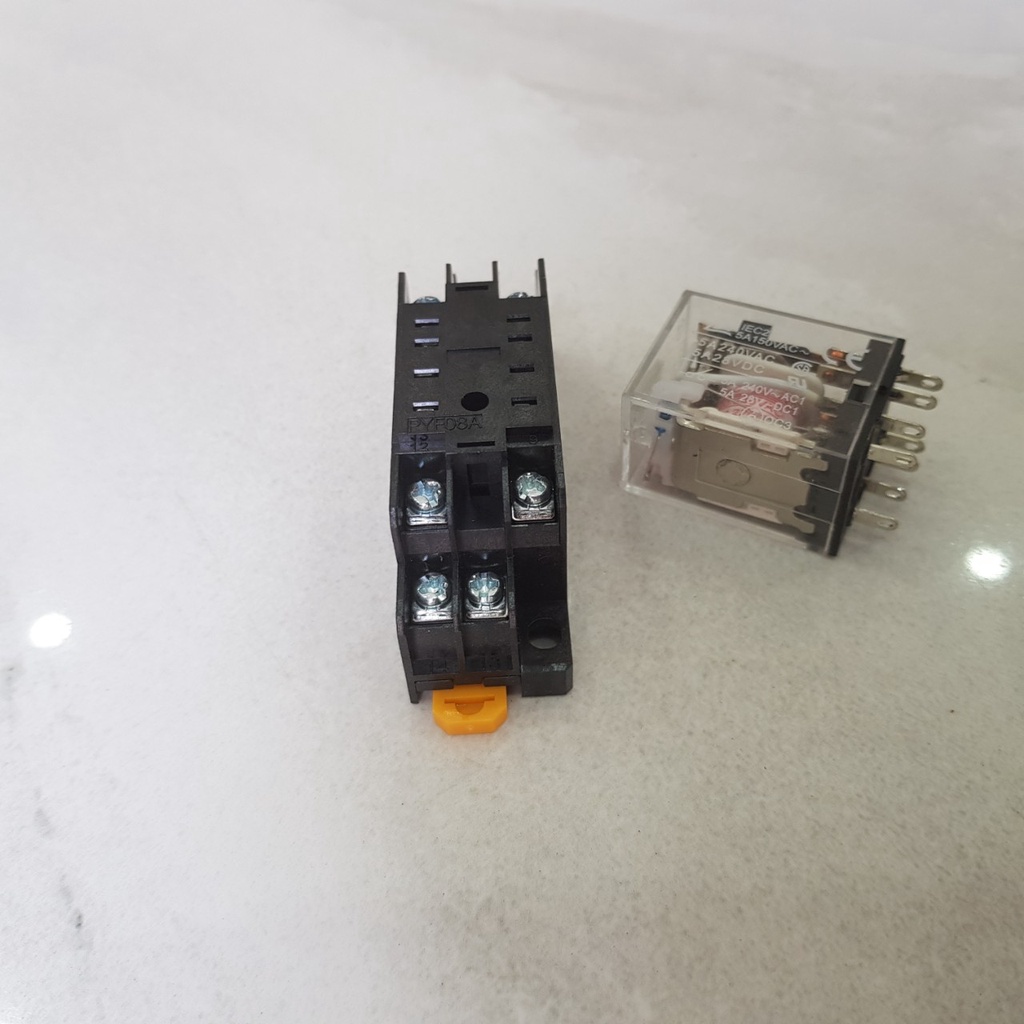 Relay Kính MY2 220V 8 chân, Rơ le trung gian, relay 220V 8 chân, (Loại Chân Bé)