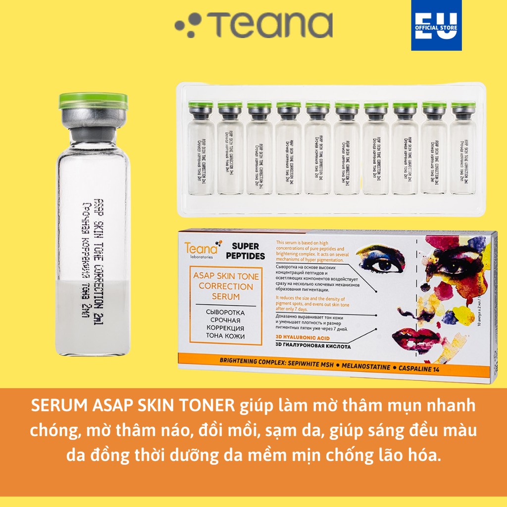 Serum Tinh chất dưỡng trắng da và mờ thâm nám TEANA NO PROBLEM, ANTI-REDNESS, ASAP