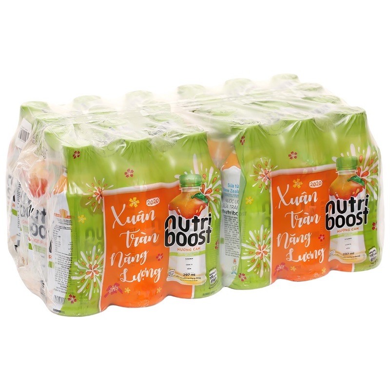 Thùng 24 Chai Sữa Trái Cây Nutri Bosst 297ml Dâu &amp; Cam