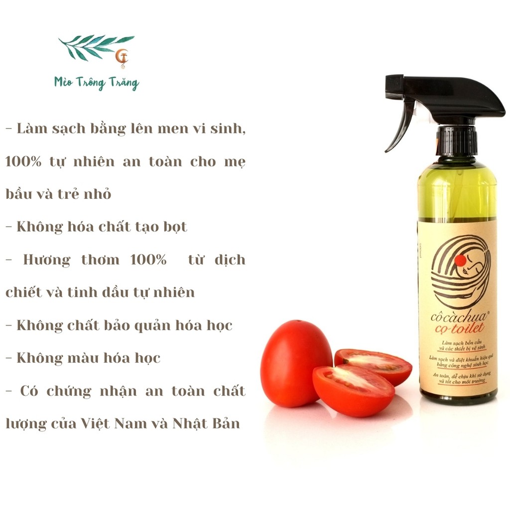 Nước tẩy bồn cầu – Nước cọ bồn cầu Cô cà chua cọ Toilet chai 500ml – Siêu sạch, không hoá chất, không Javen, an toàn SK