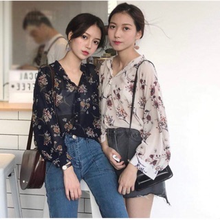 Thanh lý pass áo sơmi voan hoa gam màu nhẹ nhàng (ảnh thật) vintage (áo trắng hoa)