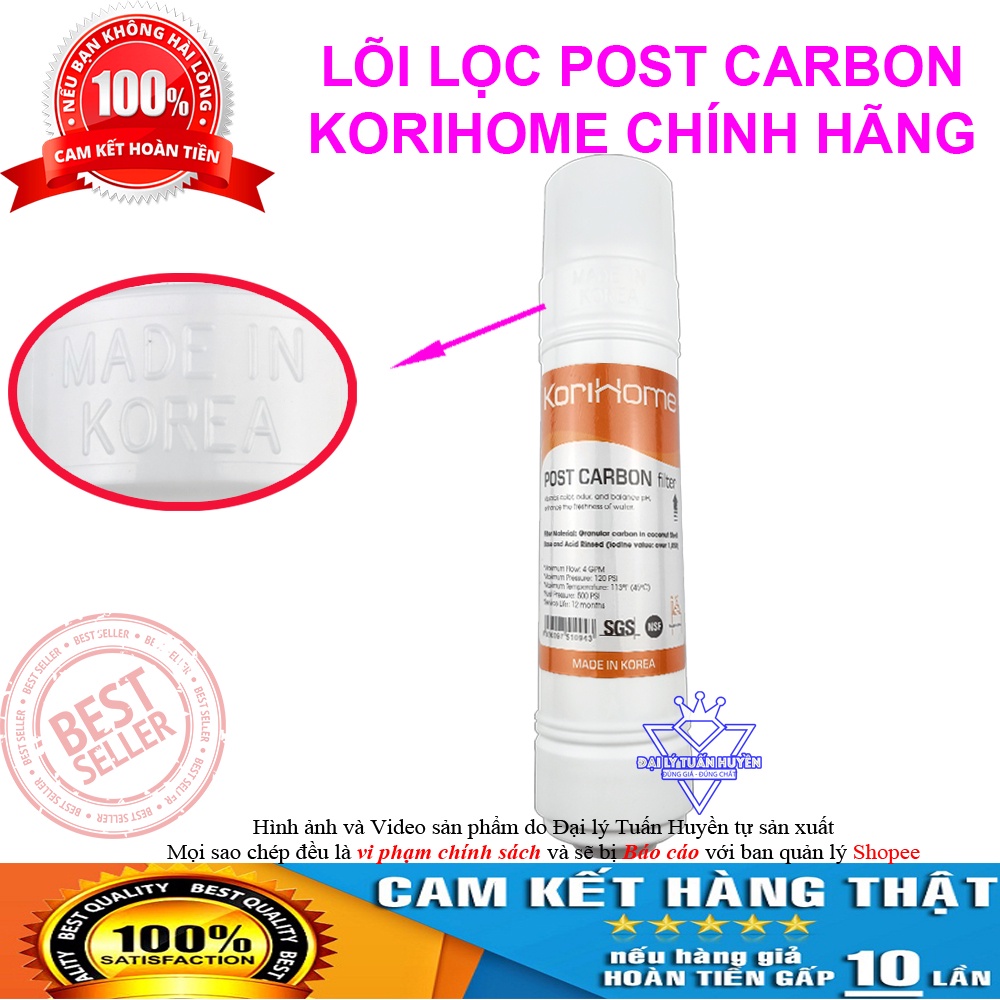 Lõi lọc nước Post Carbon KoriHome chính hãng