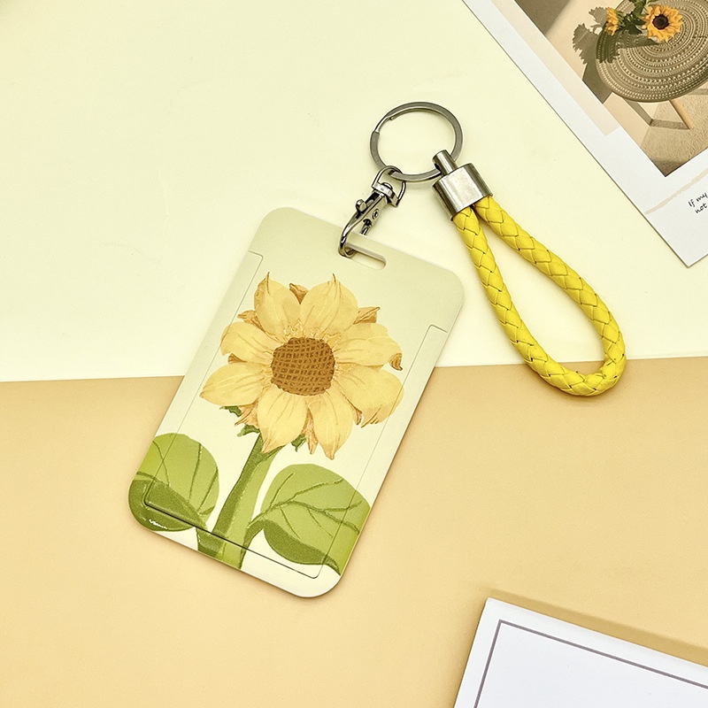 Dây Đeo Thẻ Hình Hoa Hướng Dương Xinh Xắn Phong Cách Hàn Quốc