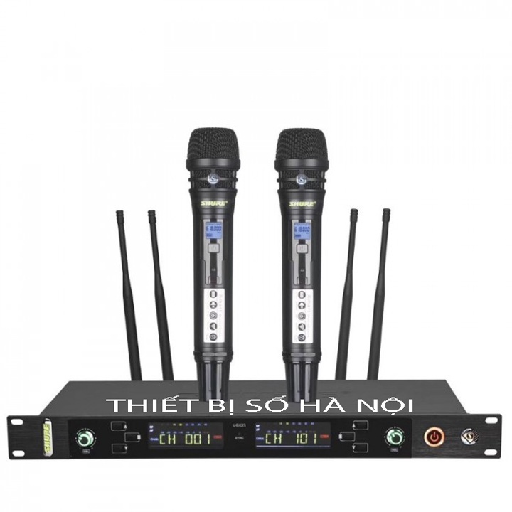 Micro không dây SHURE UGX23 - mên đỏ chân tím - 4 dâu bắt sóng cực khỏe , tự ngắt