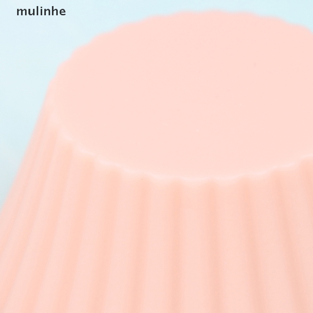 Set 10 Khuôn Silicon Làm Bánh Cupcake Hình Tròn Tiện Dụng