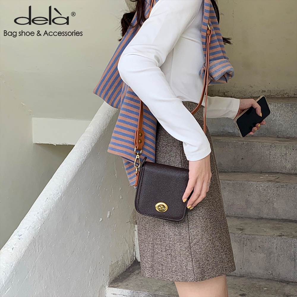 Dela Túi Đeo Vai mini Hình Vuông Phong Cách vintage Hàn Quốc Thời Trang Mới Cho Nữ