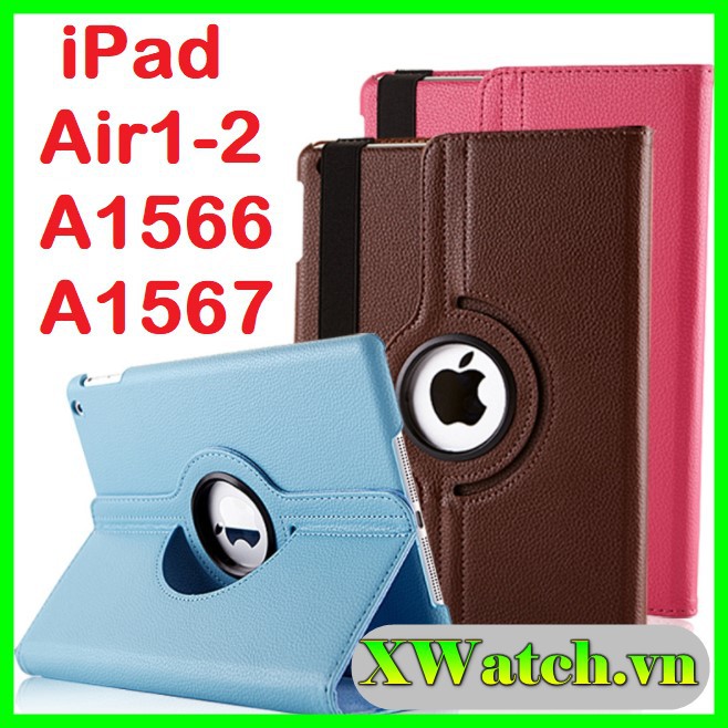 Tặng bút cảm ứng _ Bao da Xoay iPad Air 1 2 - Bao da A1566/A1567
