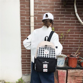 Faya - Balo thời trang họa tiết gingham B337