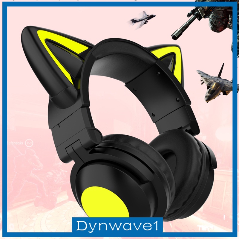 Tai Nghe Chụp Tai Bluetooth 5.0 Không Dây Chống Ồn Hình Tai Mèo Dễ Thương Cho Bé Gái Dynwave1