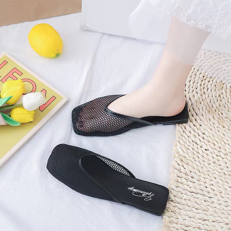 Dép nữ phối lưới thoáng khí đế nhẹ siêu êm