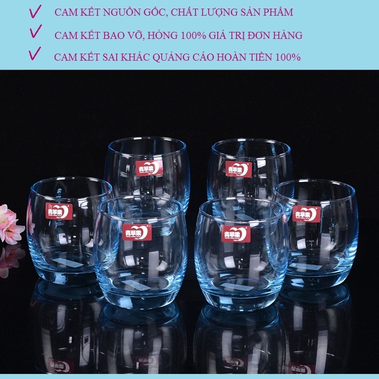 Cốc Uống Nước Thủy Tinh Màu Xanh Dương Kiểu Dáng Đẹp Chính Hãng Deli ES1132B Dung Tích 290ml