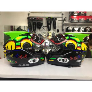 (ẢNH THẬT)mũ fullface AGU rùa tặng kèm mai rùa