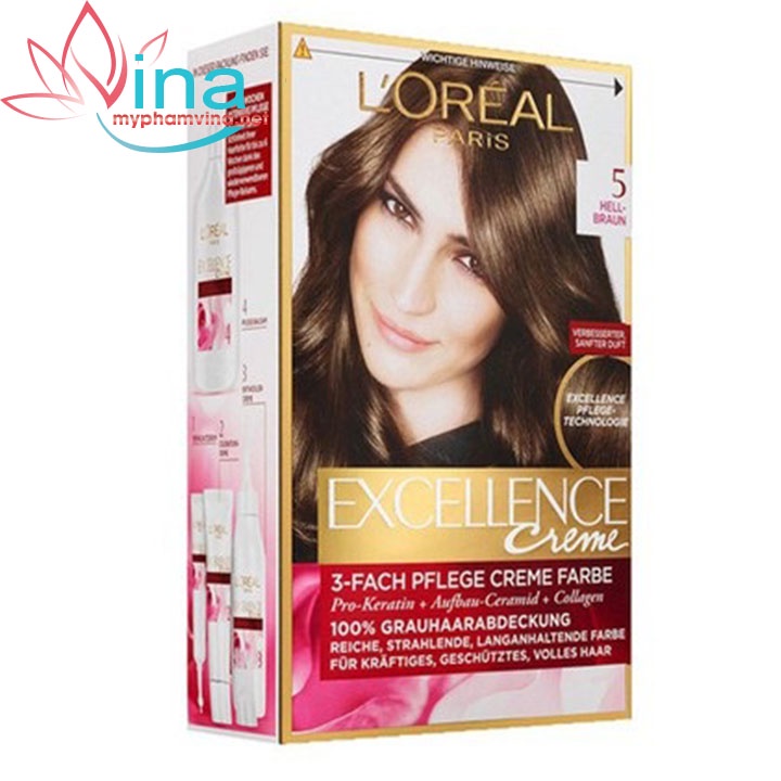 Nhuộm tóc Loreal Excellence Crème #5 Nâu hạt dẻ 172ml