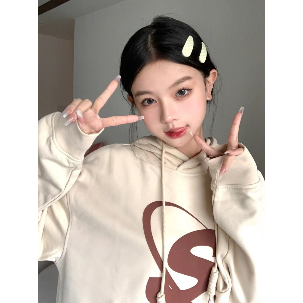 NRVP Áo Hoodie Tay Dài Oversize In Họa Tiết Phong Cách Hàn Quốc Kiểu Mới Cho Nam / Nữ