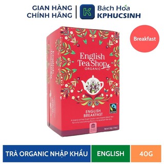 Trà organic english breakfast english tea shop hộp 20 túi lọc/ 40g Kphucsinh